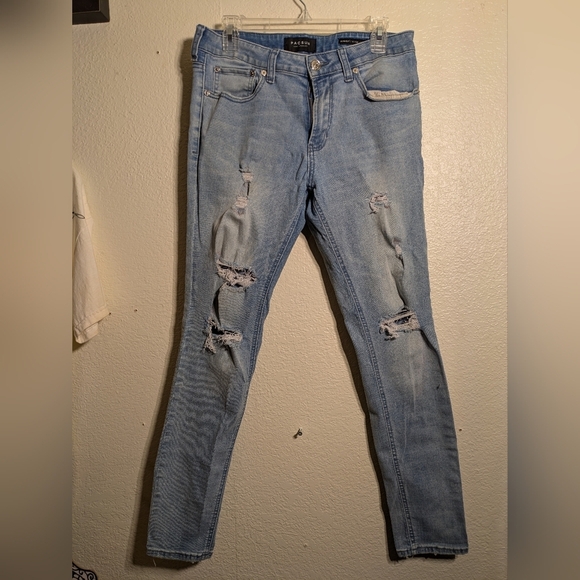 pacsun Los Angeles Faded Ripped Skinny Jeans  Active Stretch Size 32x30 - Picture 1 of 10